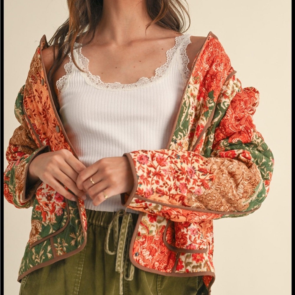 Fall Inspiration Patchwork Quilted Jacket NWT - image 7